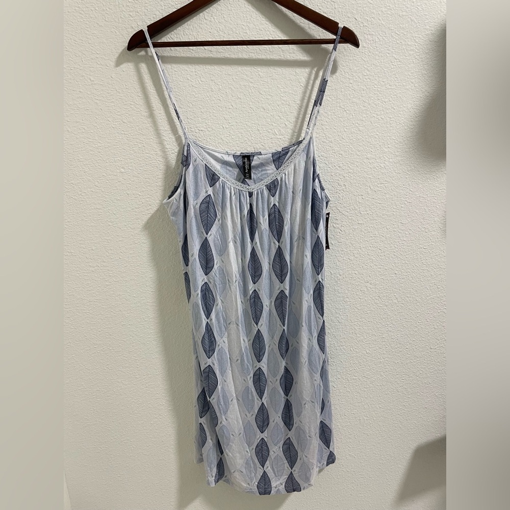 Ambrielle Blue adjustable Spaghetti-Strap Nightgown